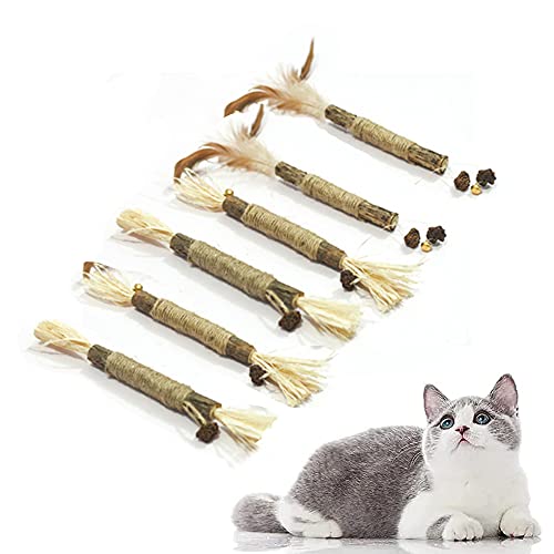 ShengOu Palitos de Hierba Gatera,Palitos de Catnip,Palitos de Catnip para Gatos,Sticks para Gatos,Catnip Toys,Catnip para Gatos Hierba (6)