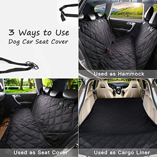 SHINE HAI Funda Impermeable para Mascotas, Cubierta del asiento de coche universal para perro, Negro