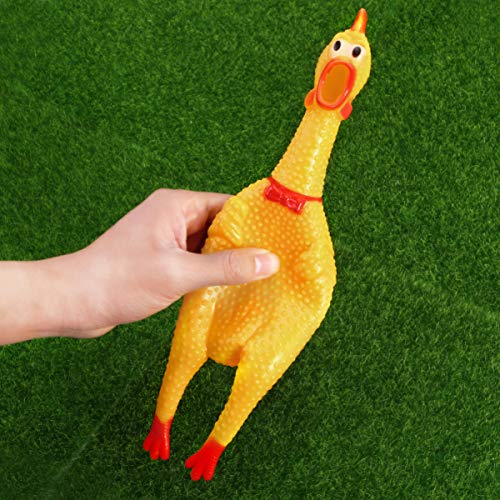 SHINEOFI Caucho Gritos de Pollo Apretón de Pollo Squietón de Pollo Juguete Broma Novedad Juguete Fiesta Noisemaker para Vacaciones Favores Mascotas Amarillo