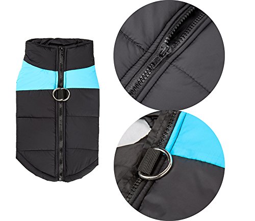 Shinmax Pequeña Capa de la Chaqueta del Perro a Prueba de Agua, la Lana Forrada para el Calor, Protector de Pecho Puffer Perro de Animal Doméstico del Perrito del Chaleco para el Otoño Invierno