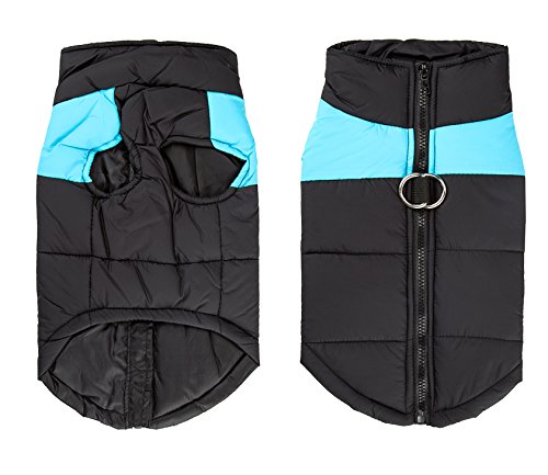 Shinmax Pequeña Capa de la Chaqueta del Perro a Prueba de Agua, la Lana Forrada para el Calor, Protector de Pecho Puffer Perro de Animal Doméstico del Perrito del Chaleco para el Otoño Invierno