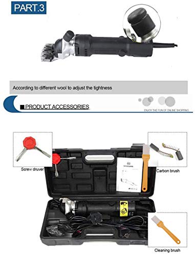 Sinbide 690W Maquina de Esquilar Eléctrica para Oveja Tijeras Máquinas para Esquiladora Tijeras de Lana Ovino Alpaca 6 Velocidades Ajustables Cuidado del Oveja (A-Negro)