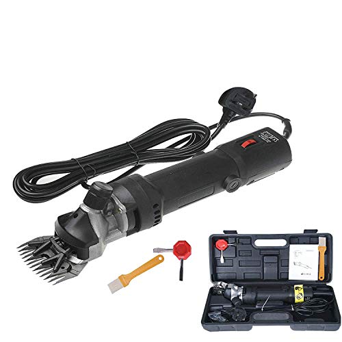 Sinbide 690W Maquina de Esquilar Eléctrica para Oveja Tijeras Máquinas para Esquiladora Tijeras de Lana Ovino Alpaca 6 Velocidades Ajustables Cuidado del Oveja (A-Negro)