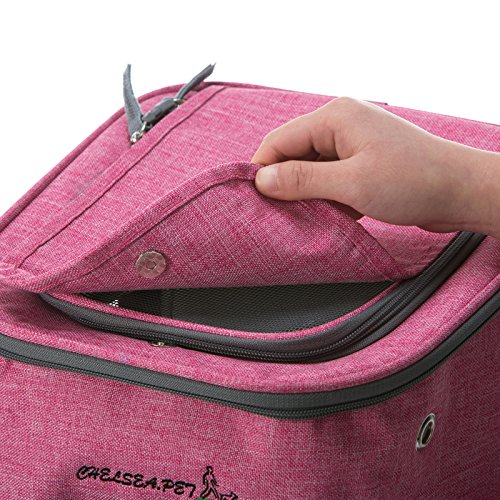 Sinobay Transportín para Mascotas, Mochila de Viaje, Lavable, Bolsillos Laterales para Botella de Agua y Bolsa de Basura, Almohadilla Desmontable y Lavable, Cachorro de Conejo, para Diario o de Viaje