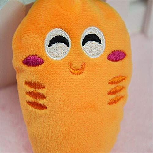 siqiwl Peluche Transer Pet Supply Suave Vellón Sonriente Zanahoria Lindo Perro Masticar Chirridos Juguetes para Cachorro De Perro Pequeño