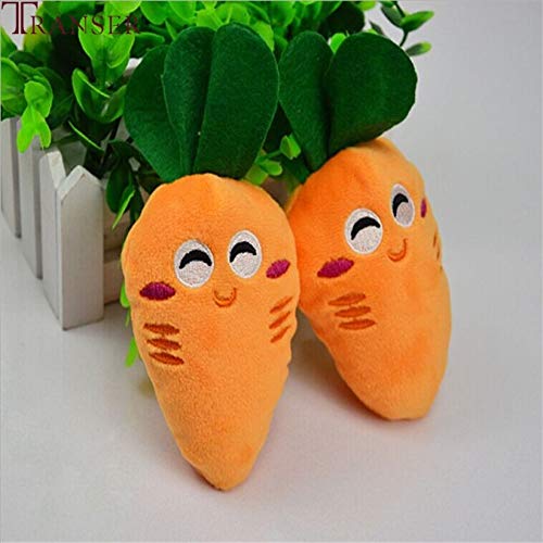 siqiwl Peluche Transer Pet Supply Suave Vellón Sonriente Zanahoria Lindo Perro Masticar Chirridos Juguetes para Cachorro De Perro Pequeño