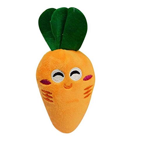 siqiwl Peluche Transer Pet Supply Suave Vellón Sonriente Zanahoria Lindo Perro Masticar Chirridos Juguetes para Cachorro De Perro Pequeño
