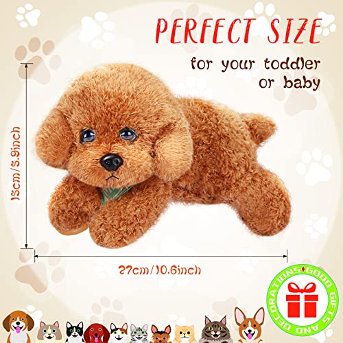 Skylety 2 Piezas Animales de Peluche de Perro Juguetes de Felpa de Perro Pequeño Cachorro de Peluche Marrón Claro Muñeca de Peluche para Cachorros para Suministros de Fiesta Cumpleaños, 12 Pulgadas