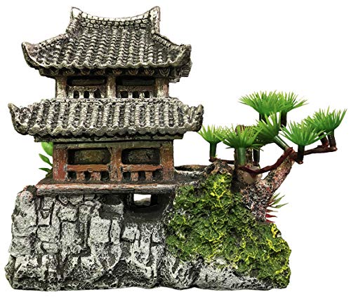 SLOCME Acuario Clásico Resina Castillo Decoraciones - Tanque de Pescado Detalles Realistas Castillo, Ecológico Fish Tank Castle Accesorios Acuario