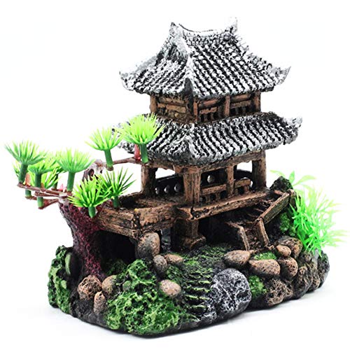 SLOCME Acuario Clásico Resina Castillo Decoraciones - Tanque de Pescado Detalles Realistas Castillo, Ecológico Fish Tank Castle Accesorios Acuario