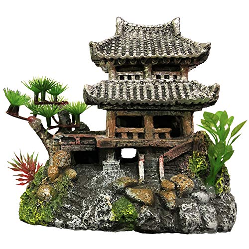 SLOCME Acuario Clásico Resina Castillo Decoraciones - Tanque de Pescado Detalles Realistas Castillo, Ecológico Fish Tank Castle Accesorios Acuario
