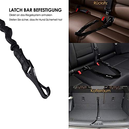 SlowTon 2 Paquetes Cinturón de Seguridad de Coche para Perros, Ajustable, mosquetón de Seguridad y amortiguación elástica para Todas Las Razas de Perros y Gatos