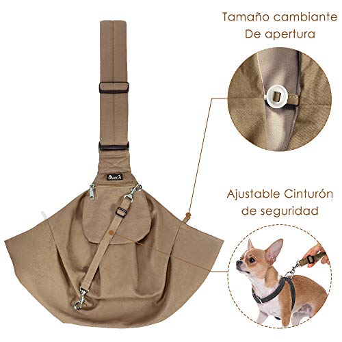 SlowTon Bolsos para Mascotas Transportín para Perros Pet Carrier Dog Hand Sling Carrier Bandolera Correa de Hombro Acolchada Ajustable Tote Bag con Bolsillo Delantero Puppy Carrier