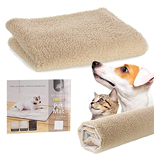 Smart-Planet Alfombrilla térmica para perros y gatos, 66 x 48 cm, con autocalentamiento, higiénica