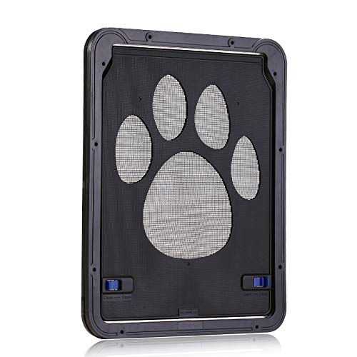 Smilelove Puerta Pantalla para Perros–Puerta Mascotas para Mosquitera con Solapa Magnética para Puertas Exteriores, Puerta de Mascotas con Cerradura para Gato y Perro (Klein 24x29 cm)