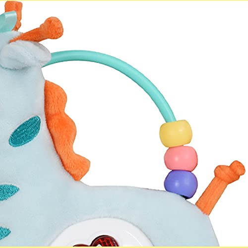 Soapow Juguete de peluche de juguete de peluche con mordedor de música de color sonajero colgante muñeca de animal para cuna cochecito de asiento de coche