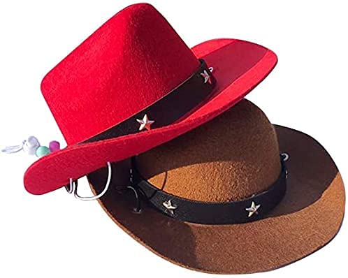 Sombrero de Vaquero para Perro, Accesorio de Disfraz de Mascota para Perros, Gatos, Disfraz de Vacaciones, Mascotas (Marrón Oscuro)