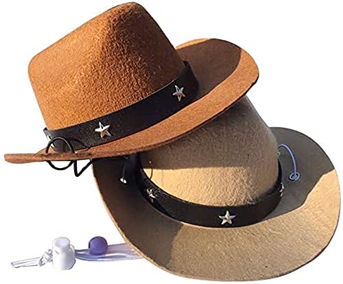 Sombrero de Vaquero para Perro, Accesorio de Disfraz de Mascota para Perros, Gatos, Disfraz de Vacaciones, Mascotas (Marrón Oscuro)