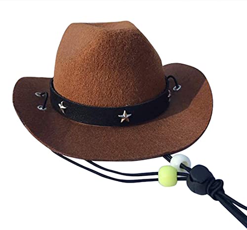 Sombrero de Vaquero para Perro, Accesorio de Disfraz de Mascota para Perros, Gatos, Disfraz de Vacaciones, Mascotas (Marrón Oscuro)