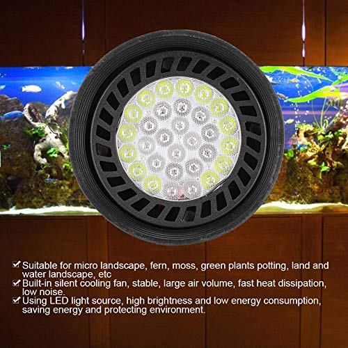 SONK Lámpara de Acuario, Ventilador de refrigeración silencioso Incorporado, Fuente de luz LED, lámpara Estable para pecera, bajo Consumo de energía para micropaisaje(RGB/IPL-45W)