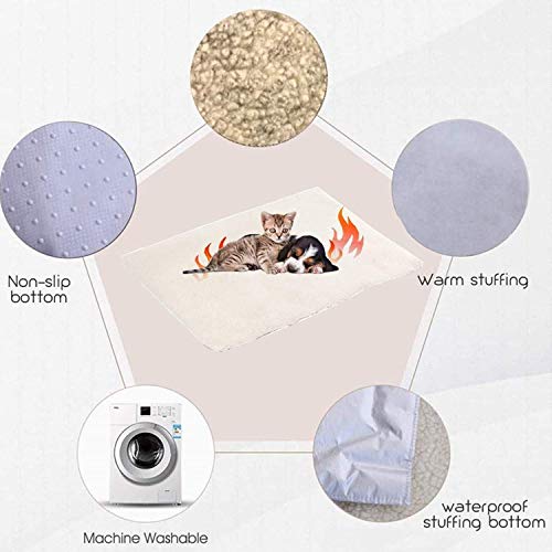 STARPIA 2 Piezas Mantas Autocalentables para Gatos Perros 60x45 cm Manta Térmica para Gatos Perros, Cojín de Calor sin Electricidad y Baterías