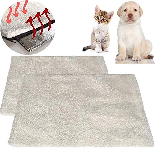 STARPIA 2 Piezas Mantas Autocalentables para Gatos Perros 60x45 cm Manta Térmica para Gatos Perros, Cojín de Calor sin Electricidad y Baterías
