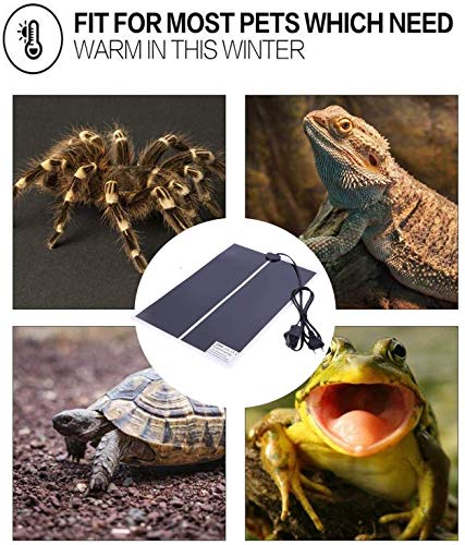 Starpia 2PCS Manta Termica para Reptiles, 5W 7W 14W 20W Manta Termica Calor Ajustable con Control De Temperatura, Reptil Almohadilla Térmica Reptil Heat Mat para Anfibios Invertebrado Terrarios (20W)