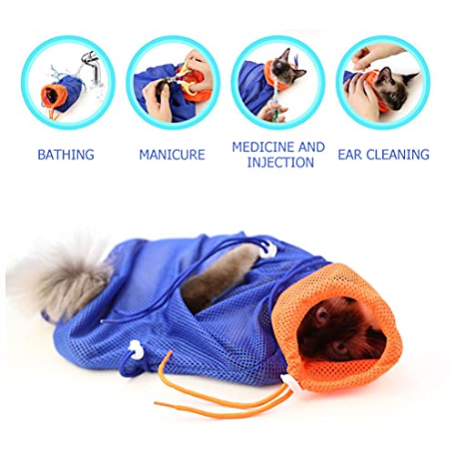 STOBOK 1 Bolsa de Aseo para Gatos Bolsa de Baño de Malla para Gatos Bolsa de Retención Antimordidas Y Antiarañazos Bolsa de Ducha para Lavar Gatos para El Baño