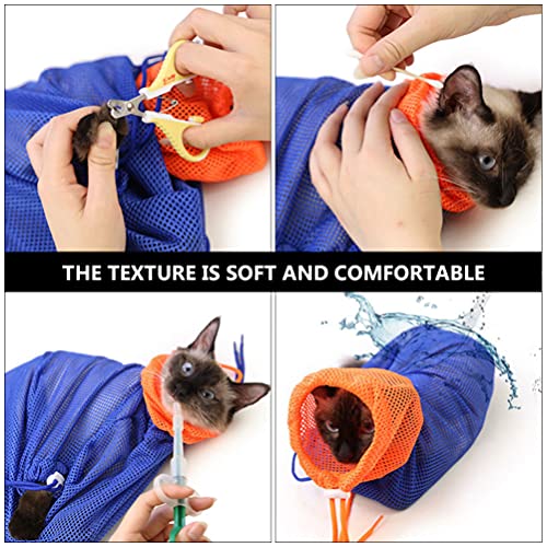 STOBOK 1 Bolsa de Aseo para Gatos Bolsa de Baño de Malla para Gatos Bolsa de Retención Antimordidas Y Antiarañazos Bolsa de Ducha para Lavar Gatos para El Baño