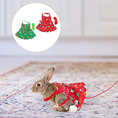 STOBOK 2 Juego de Arnés de Conejo de Navidad con Correa de Conejo Walking Vest Santa Claus Patrón de Muñeco de Nieve para Pequeños Animales Conejo Erizo Hurón Cerdito Ardilla Caminar (S)