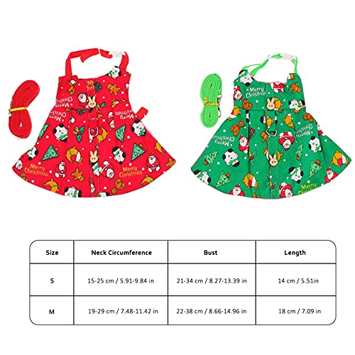 STOBOK 2 Juego de Arnés de Conejo de Navidad con Correa de Conejo Walking Vest Santa Claus Patrón de Muñeco de Nieve para Pequeños Animales Conejo Erizo Hurón Cerdito Ardilla Caminar (S)