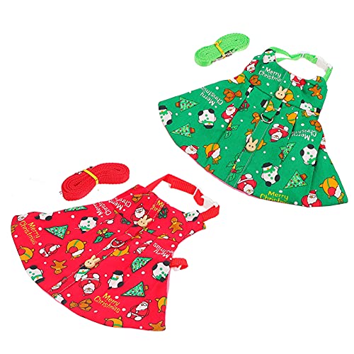 STOBOK 2 Juego de Arnés de Conejo de Navidad con Correa de Conejo Walking Vest Santa Claus Patrón de Muñeco de Nieve para Pequeños Animales Conejo Erizo Hurón Cerdito Ardilla Caminar (S)