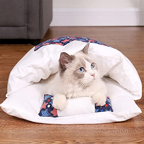 STOBOK Gato Bolso para Dormir Desmontable Auto Calentamiento Casas de Gatito Lavable Cata Cama Magas Alfombras para Gatos Perros Puppy Gatito M
