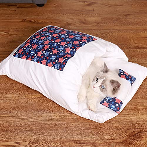 STOBOK Gato Bolso para Dormir Desmontable Auto Calentamiento Casas de Gatito Lavable Cata Cama Magas Alfombras para Gatos Perros Puppy Gatito M