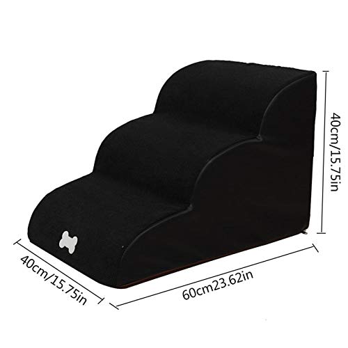 su-xuri Escaleras para perros elevadas, escaleras para perros para montar en la cama, muebles para gatos, herramienta de escalada antideslizante de 3 peldaños para animales