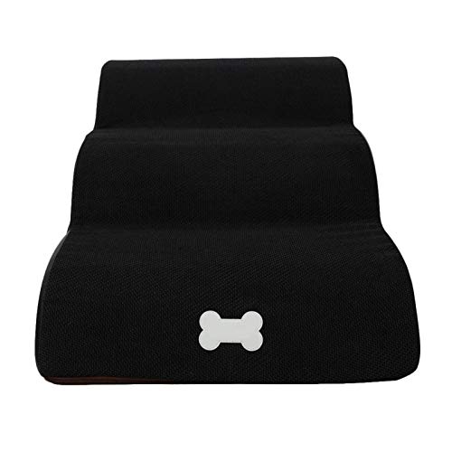 su-xuri Escaleras para perros elevadas, escaleras para perros para montar en la cama, muebles para gatos, herramienta de escalada antideslizante de 3 peldaños para animales