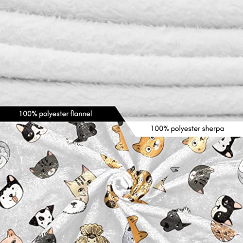 Sudadera con capucha de gran tamaño, manta de franela Sherpa con bolsillo para adultos, hombres, mujeres, gatos y perros, patrón de animales