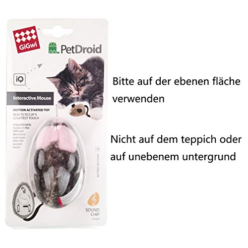 Suhaco GiGwi Melodía Chaser Serie Juguetes Interactivos para Gatos con Movimiento Chirriante Activado (Ratón en Movimiento Rosa)
