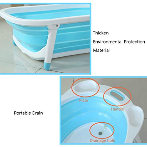 Suministros para el baño de Mascotas Bañera para Perros Gato Bañera Plegable para Mascotas Especial para Perros pequeños y medianos Lavabo para baño Azul Rosa (Color : Blue)