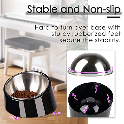 Super Design - Comedero con ángulo de inclinación de 15 grados para perros y gatos. Comedero para mascotas antideslizante y antiderrames, y fácil para coger la comida