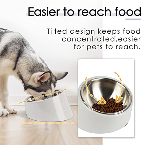 Super Design Cuenco Inclinado para Perros y Gatos, con ángulo Inclinado Inclinado para Perros y Gatos, comedero para Mascotas, Antideslizante y antiderrames, fácil de alcanzar Alimentos