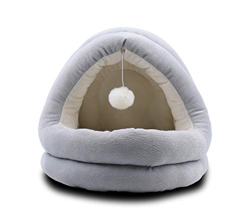 Supremery Cama para gatos con cojín interior suave (lavable) – Caseta para gatos, tienda para gatos, cesta para gatos, perros, cueva para gatos y perros pequeños y medianos