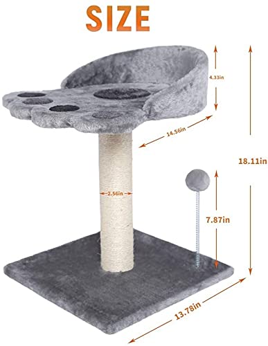 Tabla de rascar para gatos Cat Rasguño de poste y árbol, Torre de sisal natural alfombrado con plataforma y muebles de gato de pelota de peluche hechos para gatito y gato pequeño Postes rascadores par