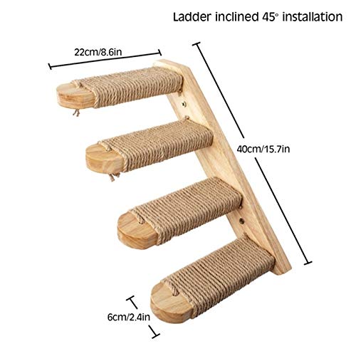 Tabla de rascar para gatos DIY Muebles de mascotas Cat Tree Montado en la pared Escalada Escalada Escalera de madera Escalera de madera Plataforma de salto Cat Stiming Frame Kitten Tablero de salto de
