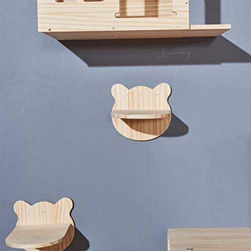 Tabla de rascar para gatos Marco de escalada de gato montado en la pared de madera maciza de la plataforma de salto de la plataforma del gato del árbol del gato de la plataforma de los muebles del gat