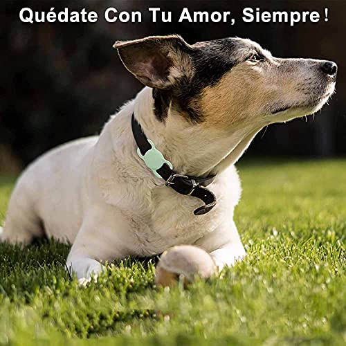 Tacohan 2 Piezas Funda Protectora de Silicona Luminosa para Airtag Buscador de GPS Collar de Perro y Gato, Funda de Rastreador Bluetooth para Mascotas Niños Ancianos