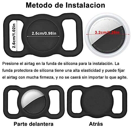 Tacohan 2 Piezas Funda Protectora de Silicona Luminosa para Airtag Buscador de GPS Collar de Perro y Gato, Funda de Rastreador Bluetooth para Mascotas Niños Ancianos