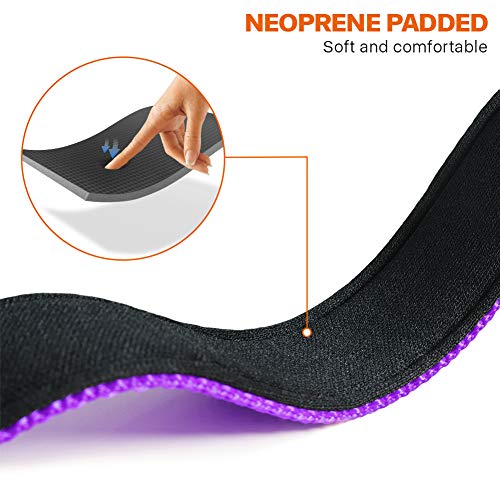 Taglory Collar Perro, Collar Nylon Reflectante Neopreno Forrado Ajustable para Perros Medianos, Morado