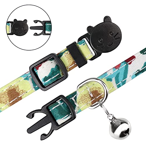 TagME Collar Gato Personalizado con Linda Flor, Ajustable Liberación Rápida Collar para Gato con Etiqueta de Identificación, 1 Pieza