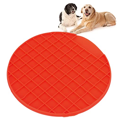 Tapete para Comida para Mascotas, Diseño Antideslizante Material de Silicona Fácil de Limpiar Alivio de la Ansiedad Aburrimiento Buster Tapete Duradero para Lamer Perros para Gatos para(rojo)